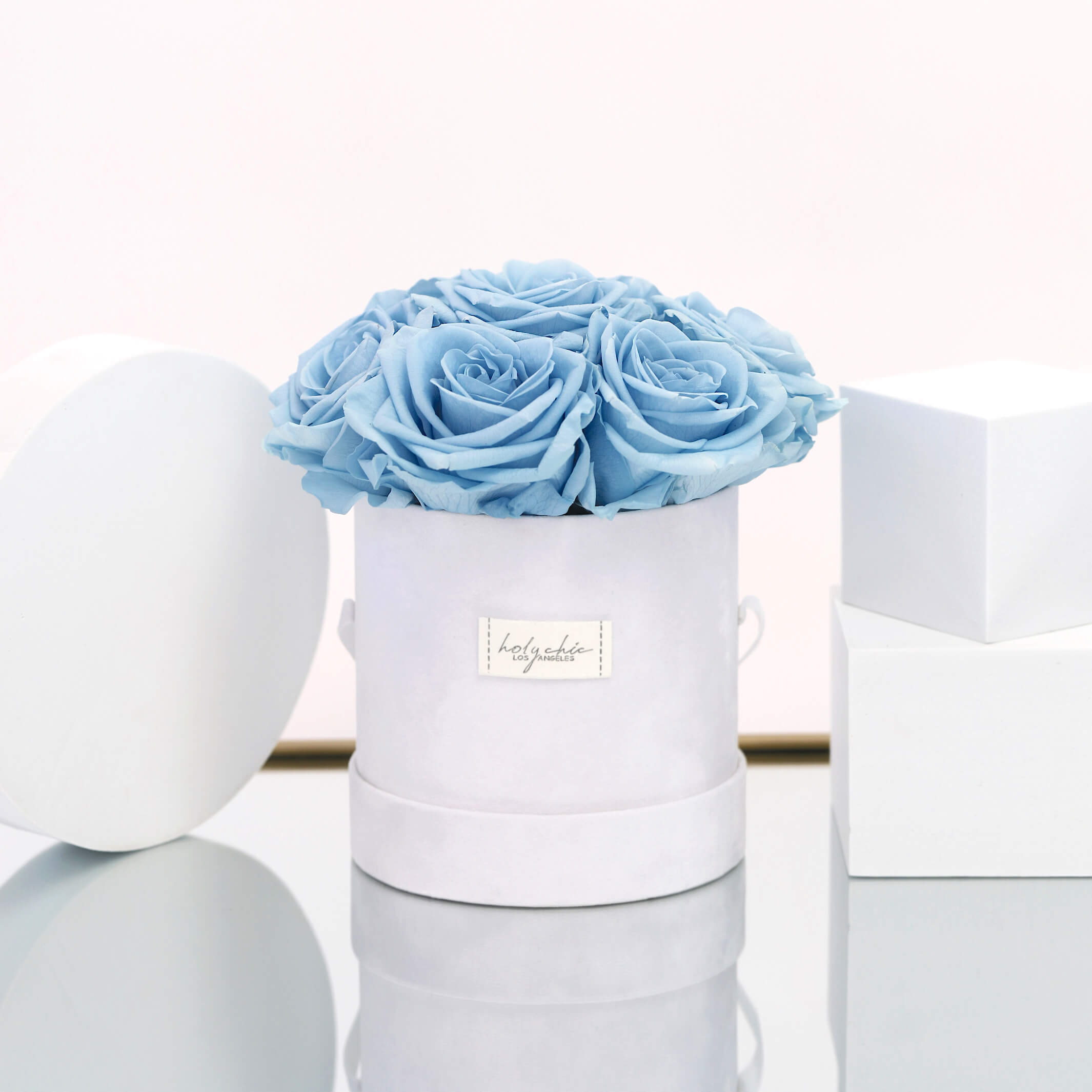 Velvet Grey Storage Hat Box with Cream Roses on Top – Lilli Rose